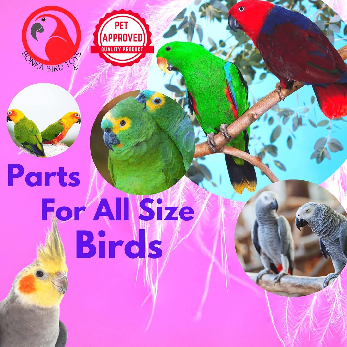 Natural Leather Bird Toy Strips – 6 Pack 48” DIY Toy Making & Cage Enrichment Material for Parrots & Companion Birds