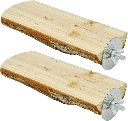 Wooden Bird Perch Platform Set (2 Pack) for Parrot Cages