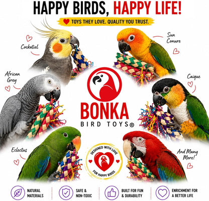 Heart Shaped, Interactive Foraging Bird Toy – Multi-Texture Shredding & Enrichment Toy for Parrots