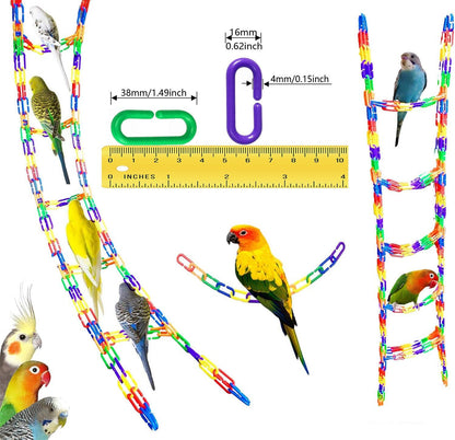 Plastic C-Clip Chain Links – 200 Piece DIY Bird Toy Making & Cage Enrichment Set