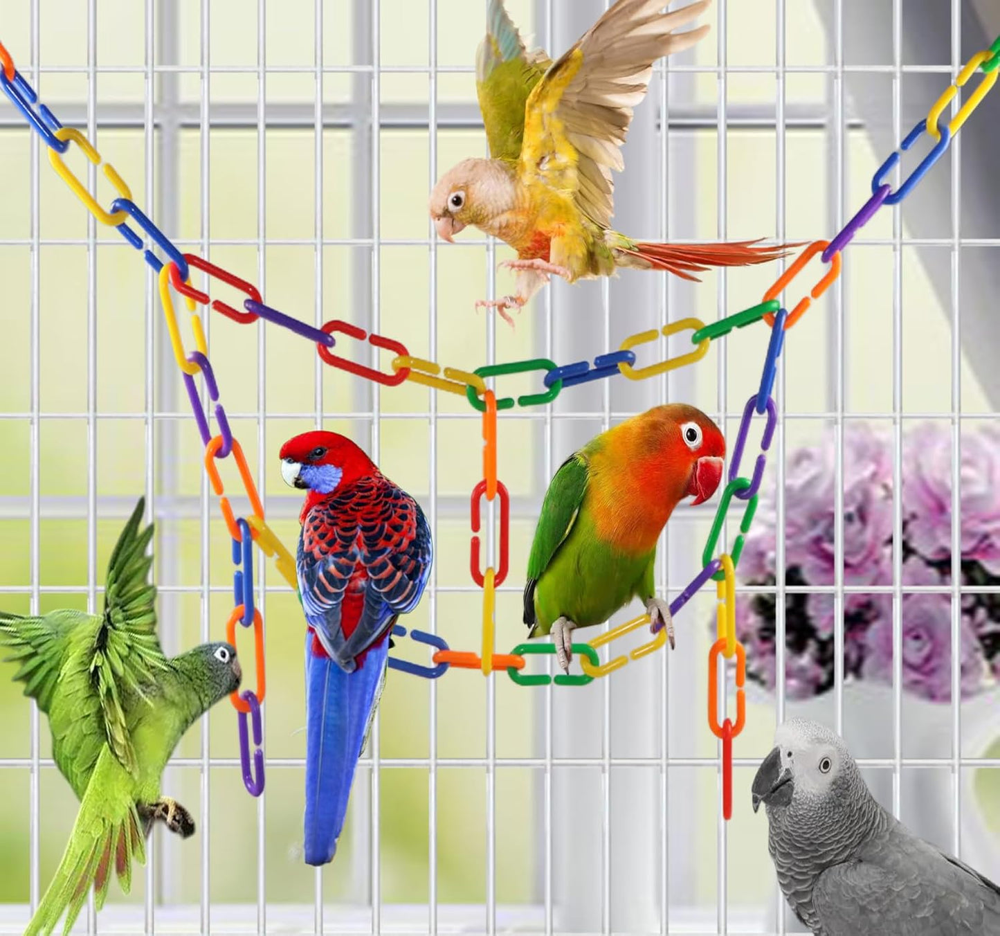 Plastic C-Clip Chain Links – 200 Piece DIY Bird Toy Making & Cage Enrichment Set
