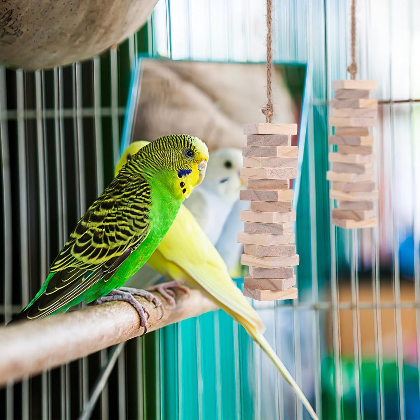 DIY Wooden Bird Chew Blocks – 100 Pack Natural Foot Toys & Parrot Toy Making Parts for Parakeets, Conures, African Greys & Macaws