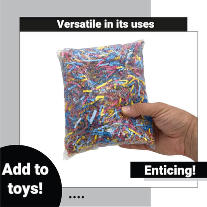 Rainbow Crinkle Paper Shred for Birds – Safe DIY Bird Toy Filler, Foraging Box Stuffing & Nesting Material
