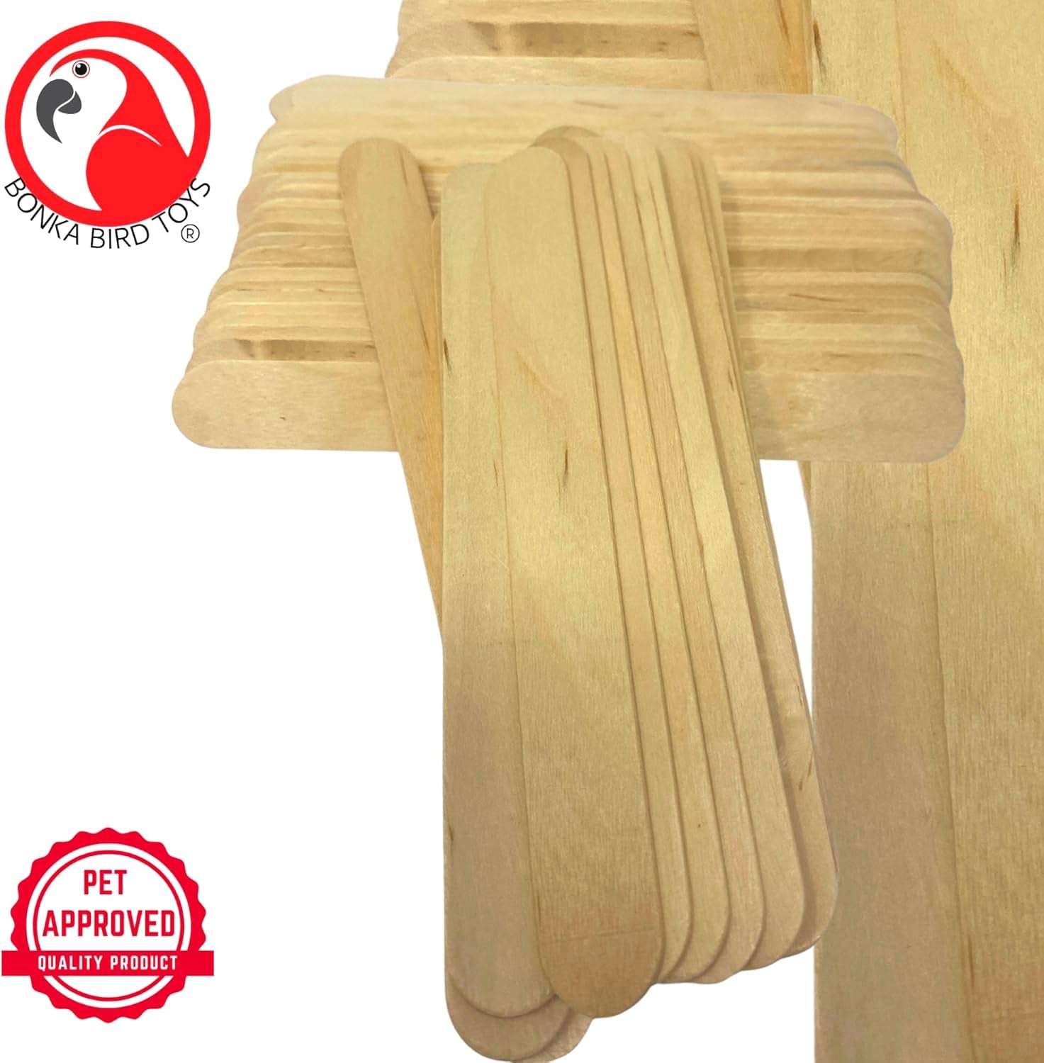 Natural Wooden Bird Foot Toys – Undrilled Chew Sticks for DIY Enrichment & Parrot Toy Making (100 Pack)