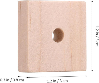 DIY Wooden Bird Chew Blocks – 100 Pack Natural Foot Toys & Parrot Toy Making Parts for Parakeets, Conures, African Greys & Macaws