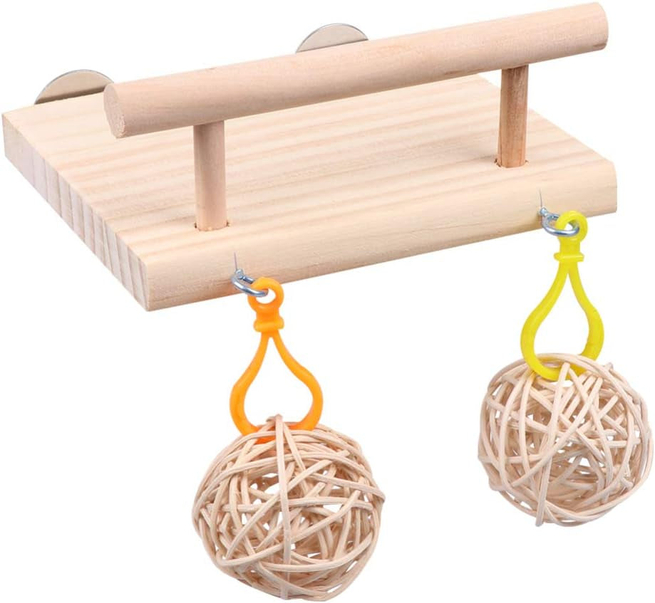 Wooden Bird Perch and Toy – Climbing, Chewing & Play Enrichment for Small and Medium Parrots