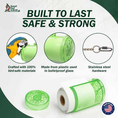 Sweet Feet & Beak Shred Master - Perfect Bird Cage Toy for All Birds - Shredding & Engagement - Safe, Non-Toxic, Easy to Install Parrot Cage Accessories - Small
