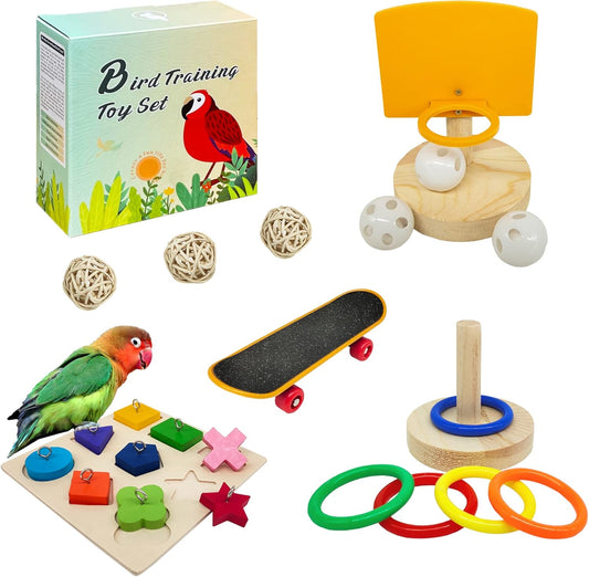 Bird Training & Interactive Play Toy Set – Educational Toys for Small & Medium Parrots