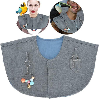 Denim Bird Shoulder Protector – Anti-Scratch Cape for Parrots, Parakeets & Companion Birds