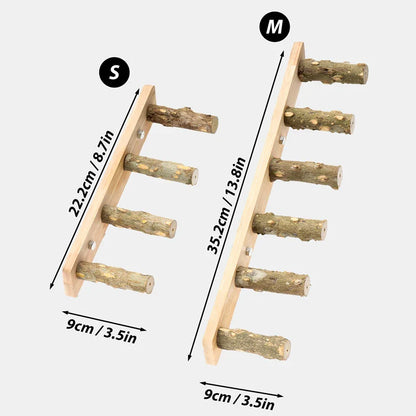 Bird Ladder Perch for Cage, Natural Wood Ladder Perch, 2 Sizes.