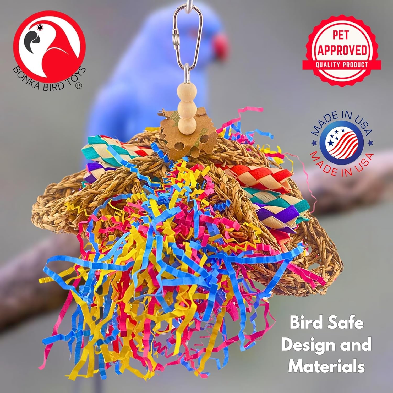 Mini Taco Bird Toy – Multi-Texture Cage Enrichment for Small to Medium Parrots