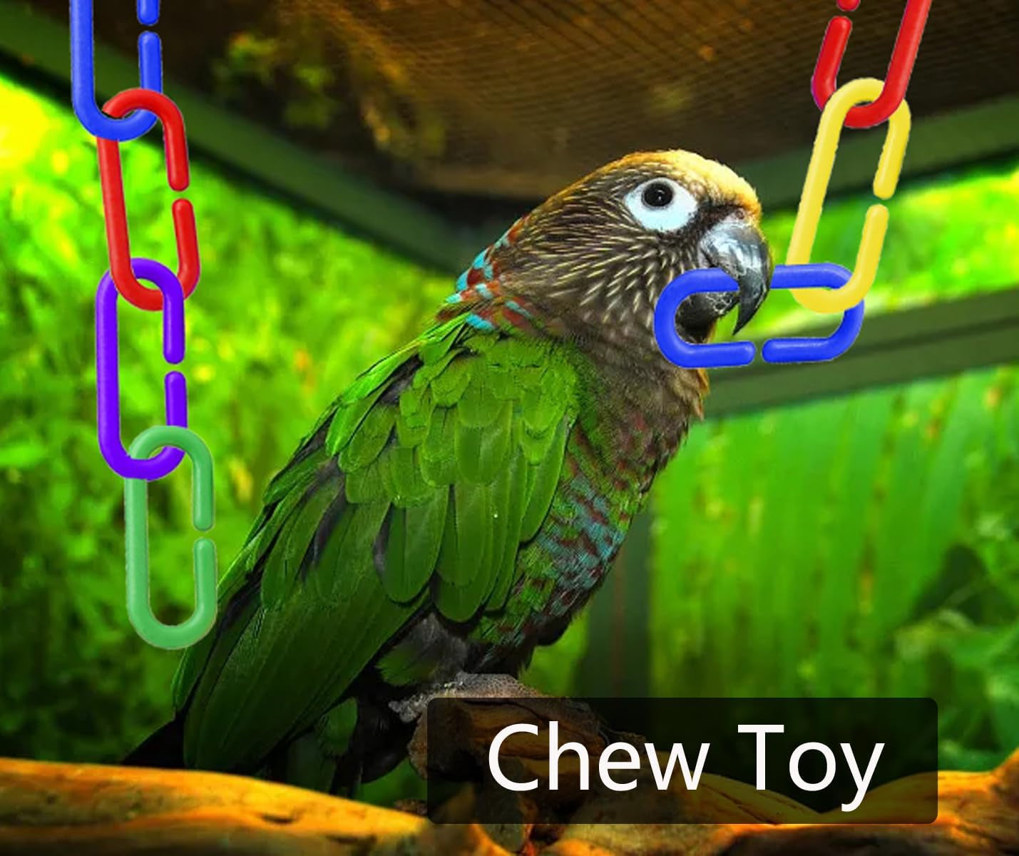 Plastic C-Clip Chain Links – 200 Piece DIY Bird Toy Making & Cage Enrichment Set