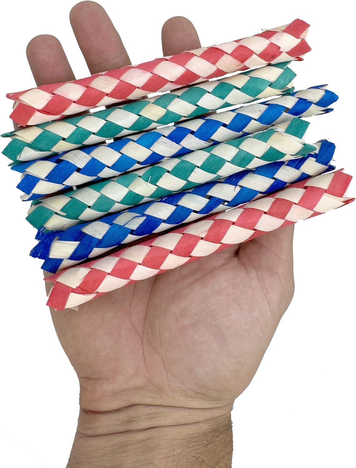Bamboo Finger Trap Bird Toys (24 Pack) – Safe Chew & Foraging Foot Toys for Parrots, Budgies, Conures & DIY Bird Toy Parts