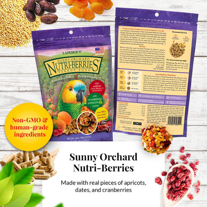 Lafeber's Gourmet Nutri-Berries Variety Pack – Complete Foraging Food for Parrots (4 Pack)