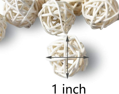 Natural Rattan Bird Foraging Balls – 10 Pack Hand-Woven Cane Chew Toys for Parrots, Budgies, Conures & Small Pets