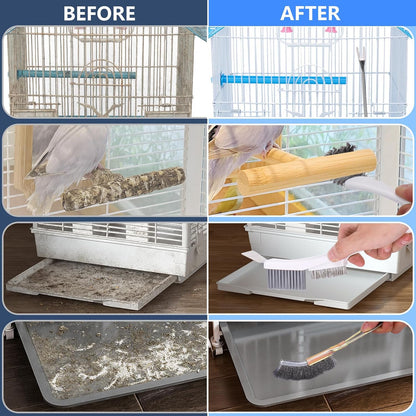 Bird Cage Cleaning Brush Kit – Complete Multi-Tool Cleaning Set for Bird Cages & Small Animal Habitats