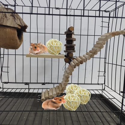 Natural Rattan Bird Foraging Balls – 10 Pack Hand-Woven Cane Chew Toys for Parrots, Budgies, Conures & Small Pets