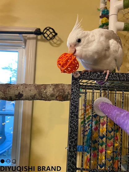 Interactive Rattan & Bell Bird Toy Set – Multi-Texture Play, Foraging & DIY Enrichment for Parrots