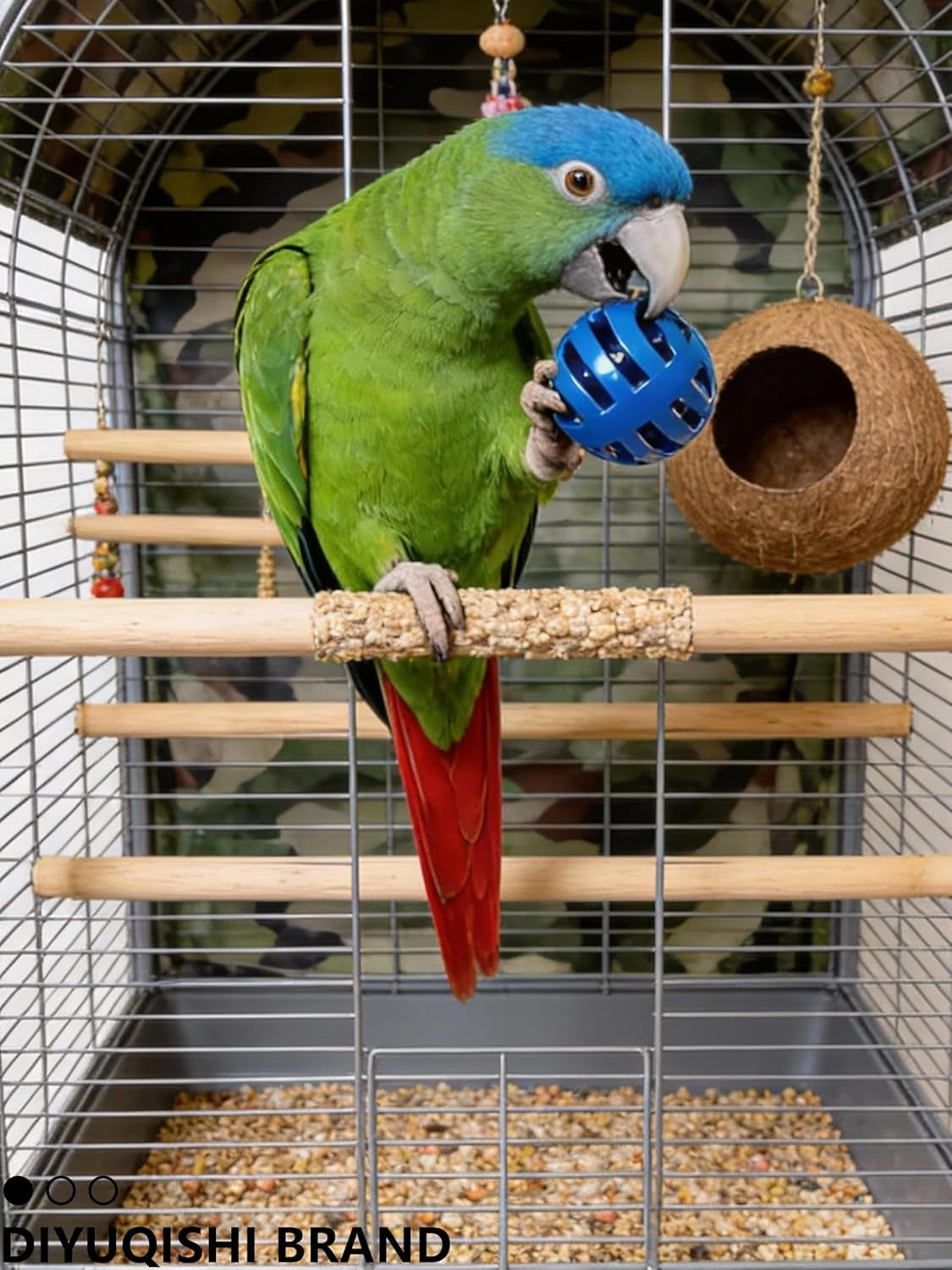 Interactive Rattan & Bell Bird Toy Set – Multi-Texture Play, Foraging & DIY Enrichment for Parrots