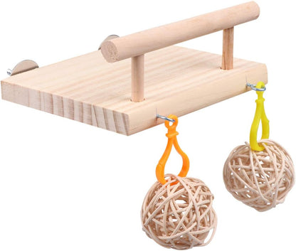 Wooden Bird Perch and Toy – Climbing, Chewing & Play Enrichment for Small and Medium Parrots