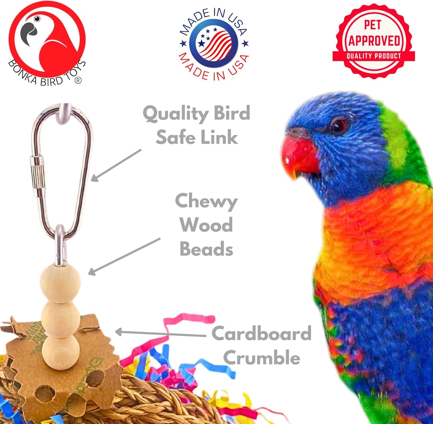 Mini Taco Bird Toy – Multi-Texture Cage Enrichment for Small to Medium Parrots