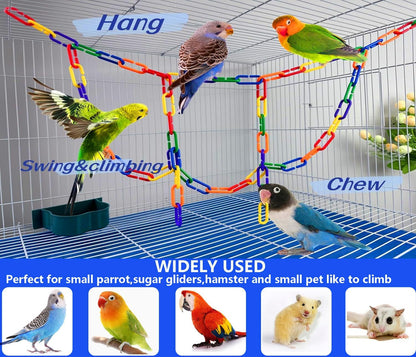 Plastic C-Clip Chain Links – 200 Piece DIY Bird Toy Making & Cage Enrichment Set