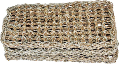 Natural Seagrass Bird Mat – Foraging, Climbing & DIY Enrichment Toy Base for Small to Large Birds & Reptiles (7" x 12", 3 Pack)