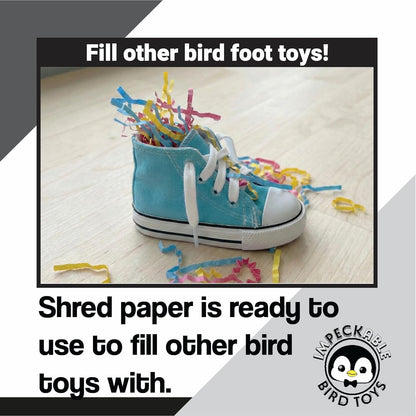 Rainbow Crinkle Paper Shred for Birds – Safe DIY Bird Toy Filler, Foraging Box Stuffing & Nesting Material