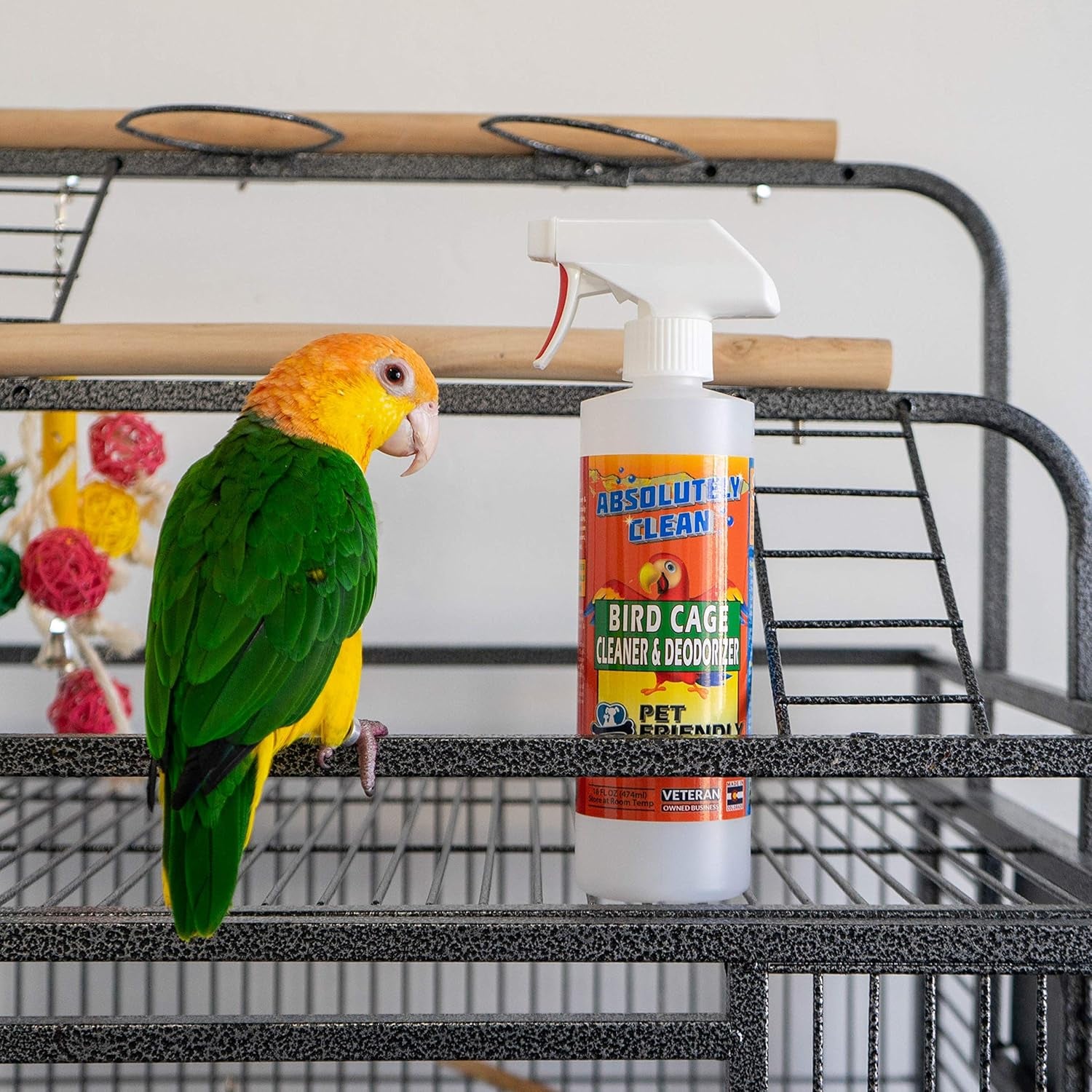 Bird Cage Cleaner & Odor Remover – Fast-Acting Enzyme Formula (16oz, 2-Pack)