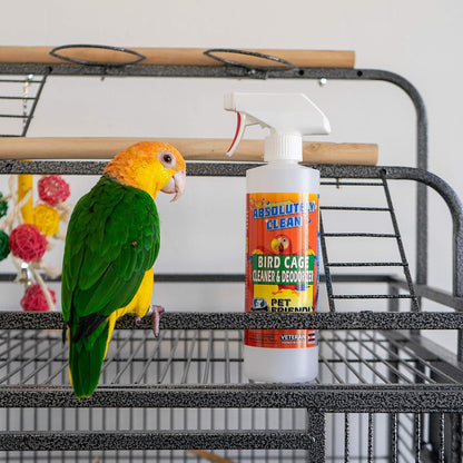 Bird Cage Cleaner & Odor Remover – Fast-Acting Enzyme Formula (16oz, 2-Pack)