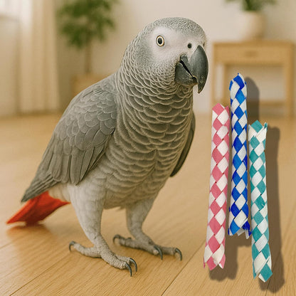 Bamboo Finger Trap Bird Toys (24 Pack) – Safe Chew & Foraging Foot Toys for Parrots, Budgies, Conures & DIY Bird Toy Parts