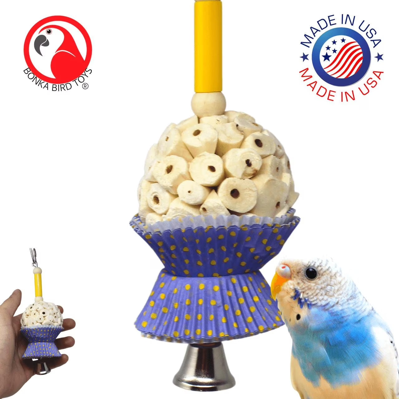 Mini Cake Bird Toy – Lightweight Shredding & Multi-Texture Enrichment for Small Parrots