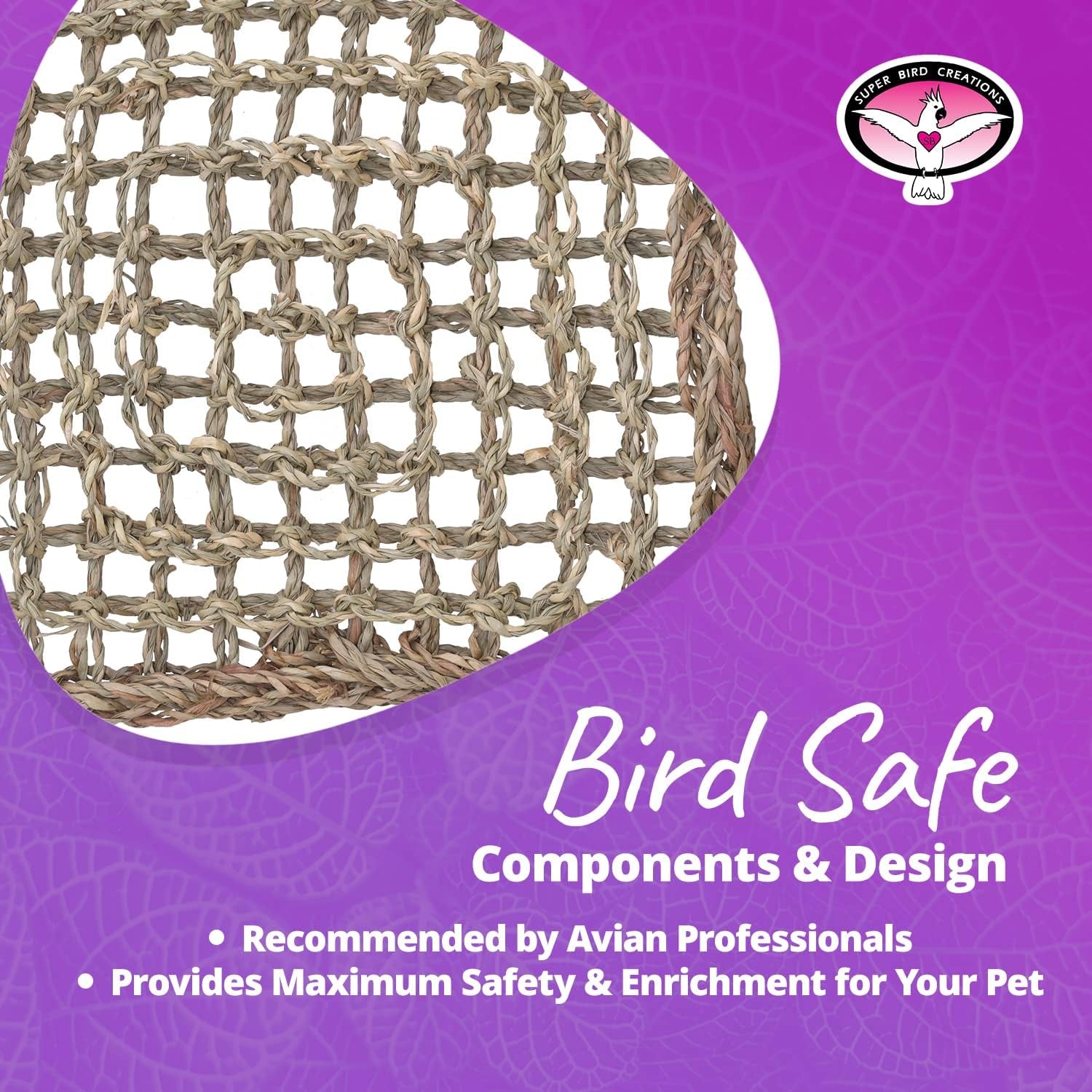 Natural Seagrass Bird Mat – Foraging, Climbing & DIY Enrichment Toy Base for Small to Large Parrots (7" x 12")