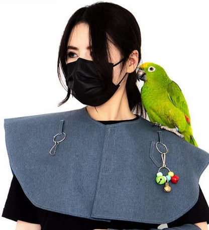 Denim Bird Shoulder Protector – Anti-Scratch Cape for Parrots, Parakeets & Companion Birds