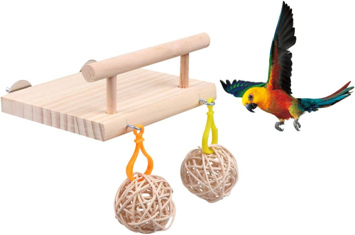 Wooden Bird Perch and Toy – Climbing, Chewing & Play Enrichment for Small and Medium Parrots