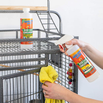 Bird Cage Cleaner Concentrate – Fast-Acting Enzyme Formula (16oz Makes 64oz)