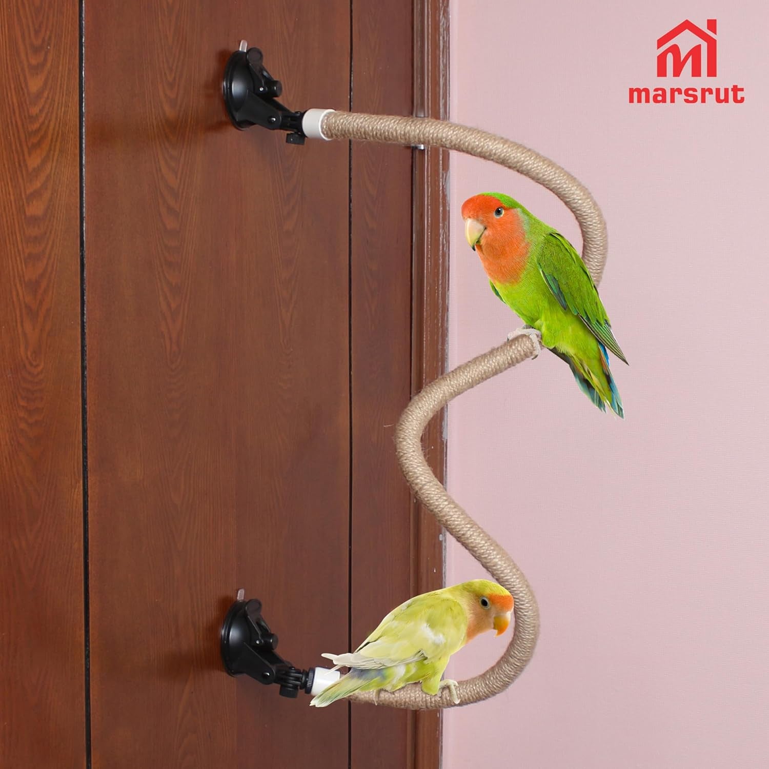 Bendable Suction Cup Rope Perch – Flexible Climbing Perch for Small & Medium Birds