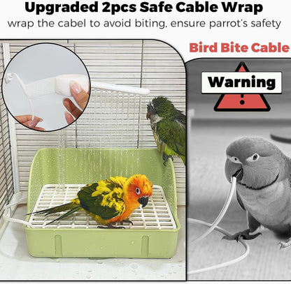 Automatic Bird Bath Fountain – Circulating Water Bath & Drinking Station for Parakeets, Cockatiels, Conures & Parrots