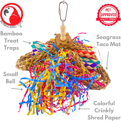 Mini Taco Bird Toy – Multi-Texture Cage Enrichment for Small to Medium Parrots