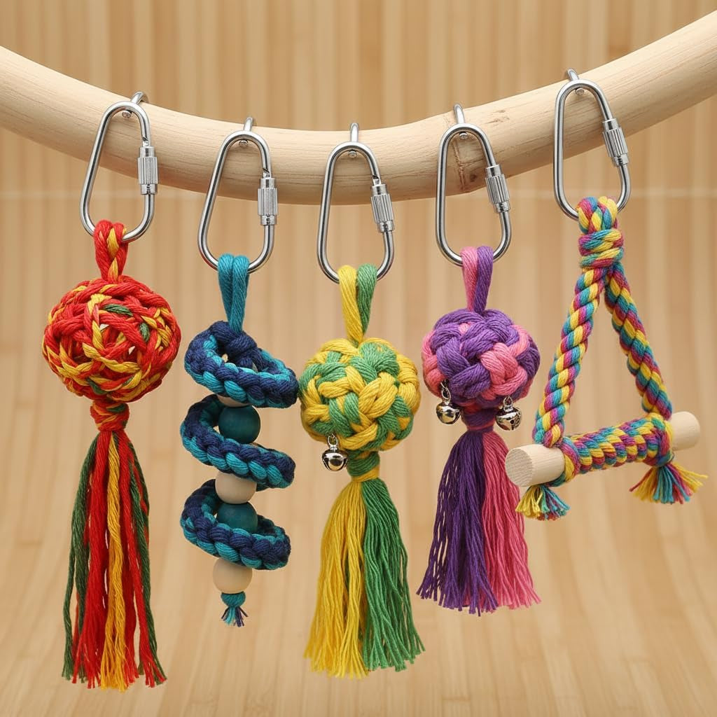 Stainless Steel Bird Toy Hooks (10 Pack) – Heavy Duty Cage Clips for Hanging Toys, Perches & DIY Bird Toy Parts