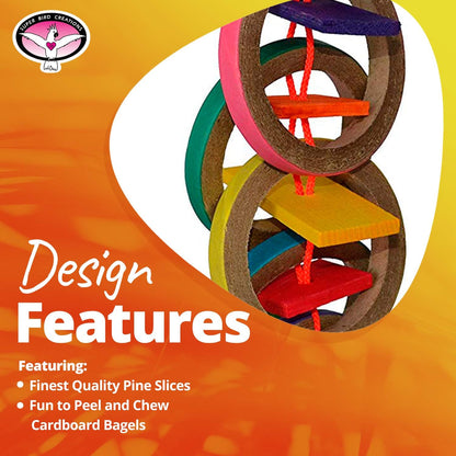 Olympic Rings Bird Toy, Large Bird Size, 15” X 4” X 4”