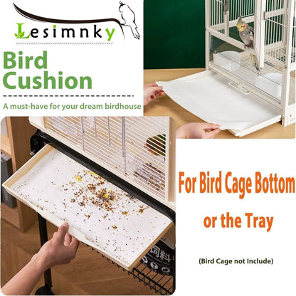 Bird Cage Liner Paper Sheets – Absorbent Pre-Cut Cage Tray Liners (120 Pack)