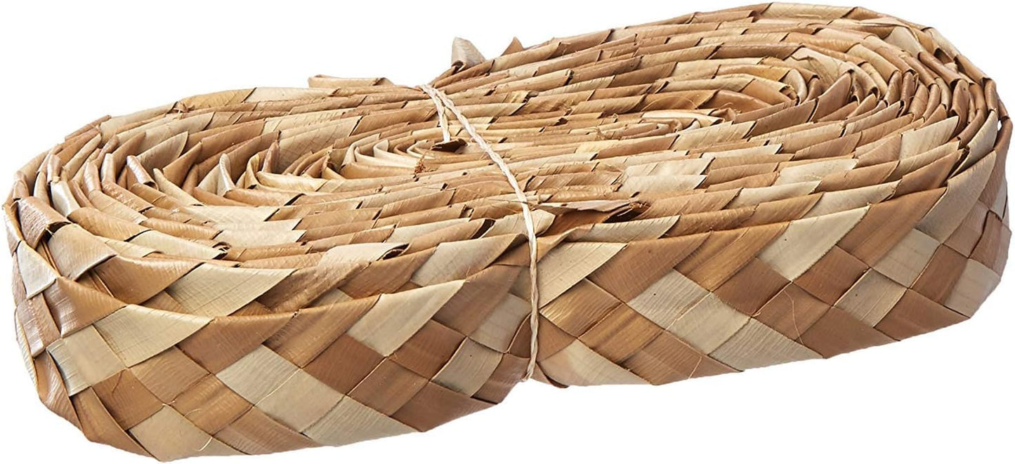 Natural Woven Palm Leaf Bird Shredder Roll – 30 ft DIY Toy Making Material for Parrots, Cage Enrichment & Foot Toys