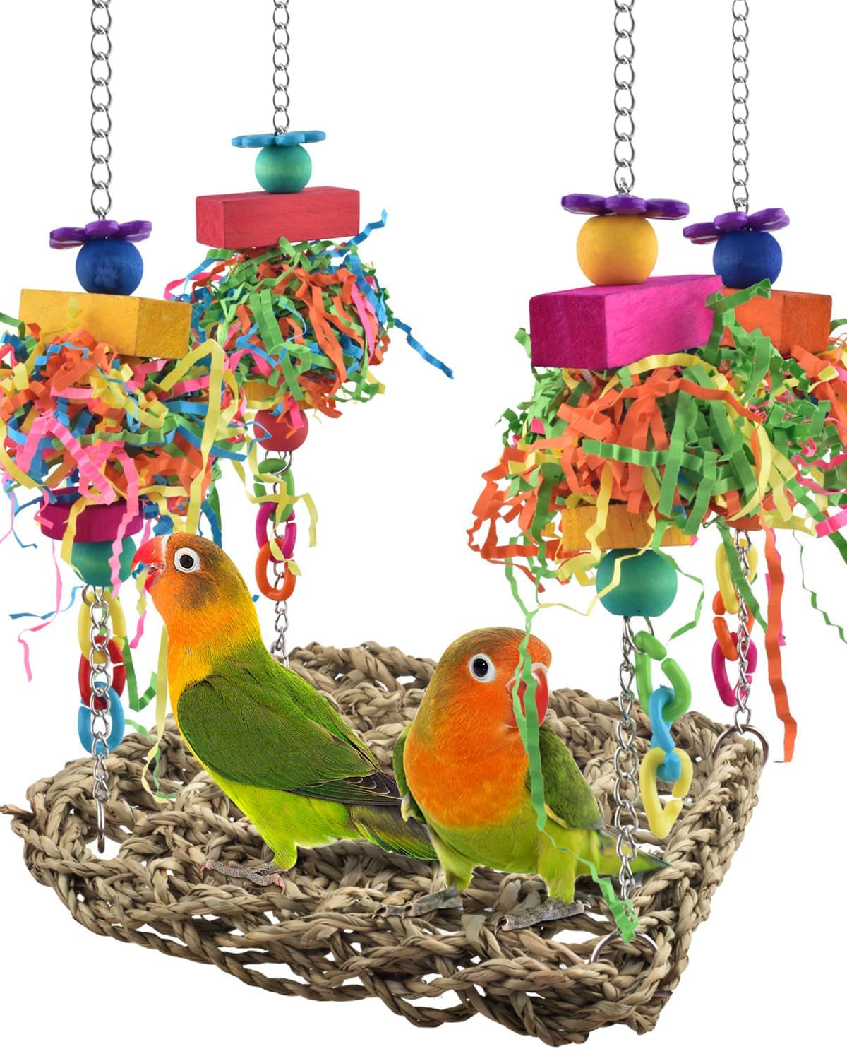 Seagrass Bird Swing Mat – Hanging Foraging, Climbing & Chewing Enrichment Toy and Perch