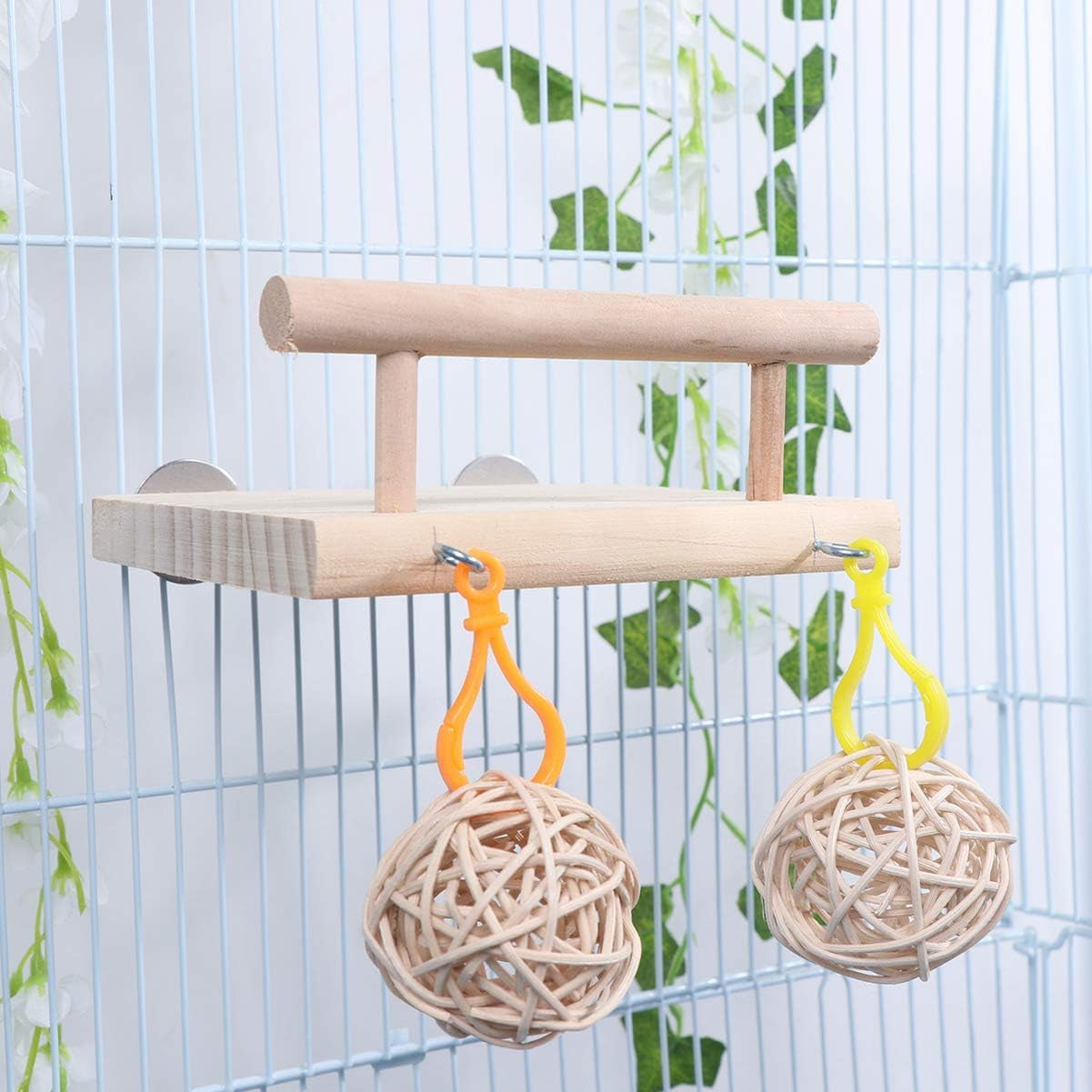 Wooden Bird Perch and Toy – Climbing, Chewing & Play Enrichment for Small and Medium Parrots