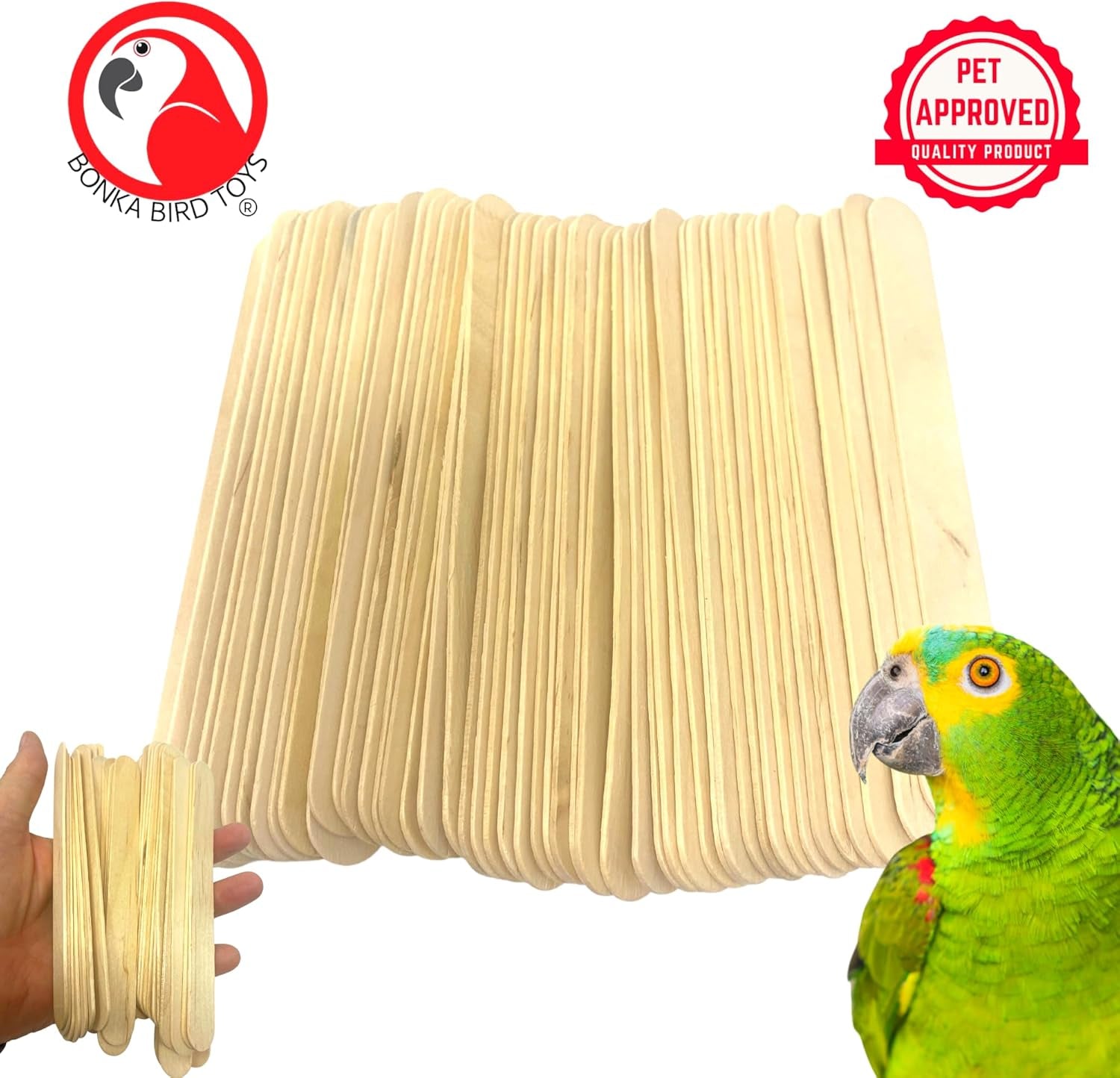 Natural Wooden Bird Foot Toys – Undrilled Chew Sticks for DIY Enrichment & Parrot Toy Making (100 Pack)