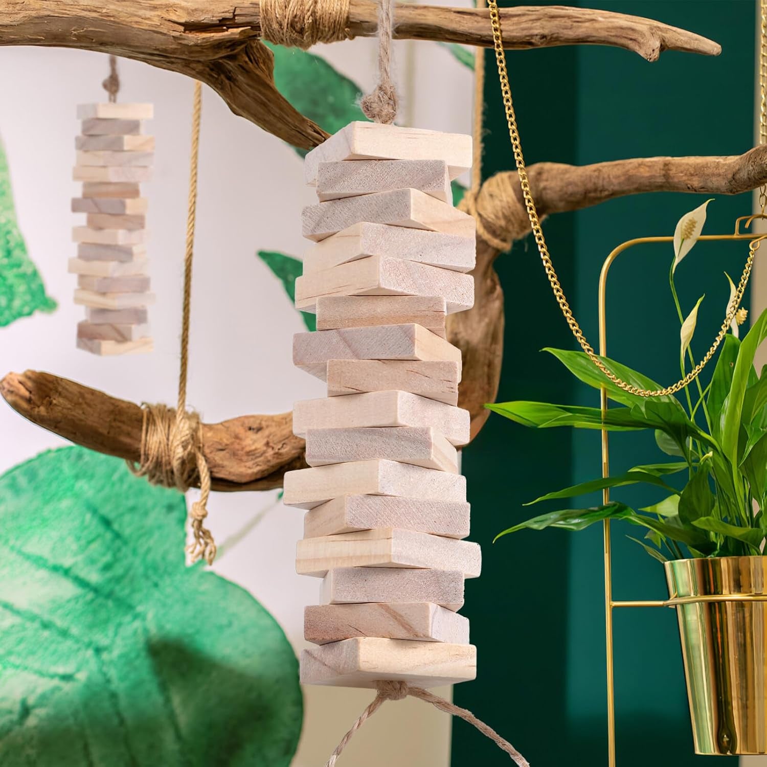 DIY Wooden Bird Chew Blocks – 100 Pack Natural Foot Toys & Parrot Toy Making Parts for Parakeets, Conures, African Greys & Macaws