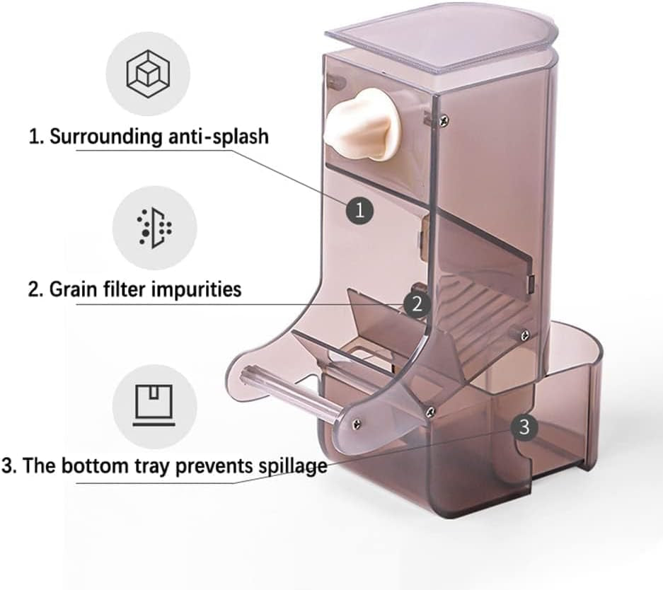 Automatic Cage Bird Feeder – No-Mess Gravity Seed Dispenser for Small Parrots