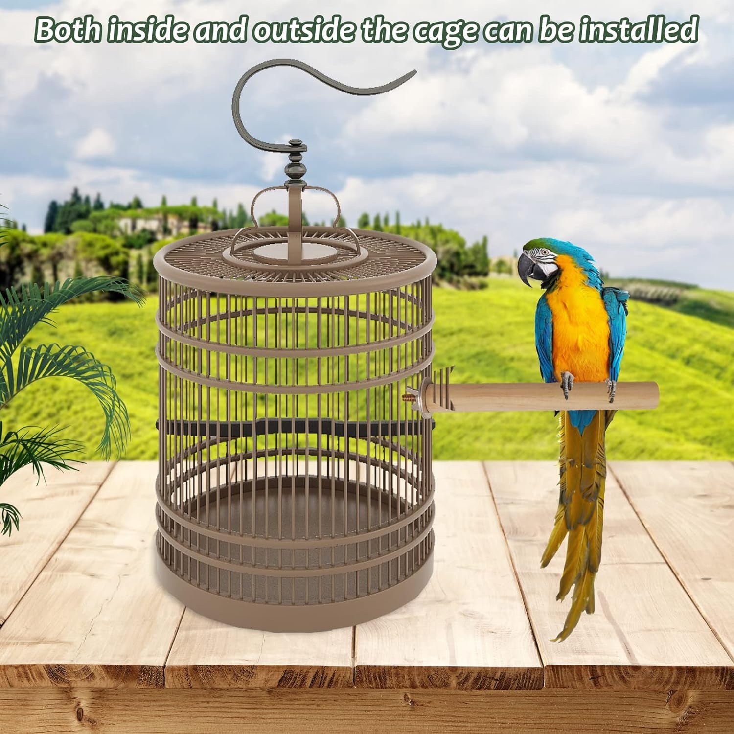Natural Wood Bird Perch Set - 5 Piece Simple Dowel Perch for Small to Medium Birds,