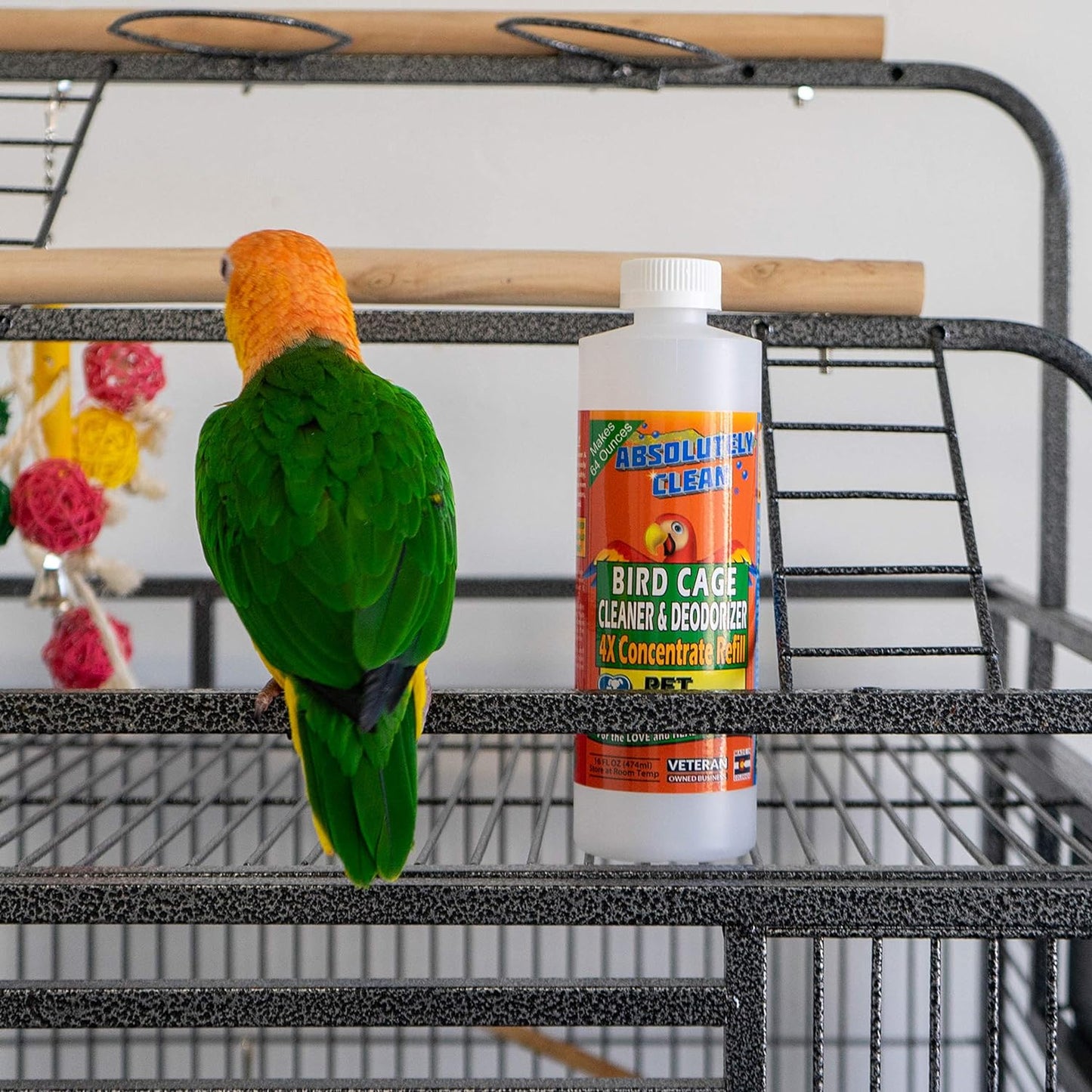 Bird Cage Cleaner Concentrate – Fast-Acting Enzyme Formula (16oz Makes 64oz)